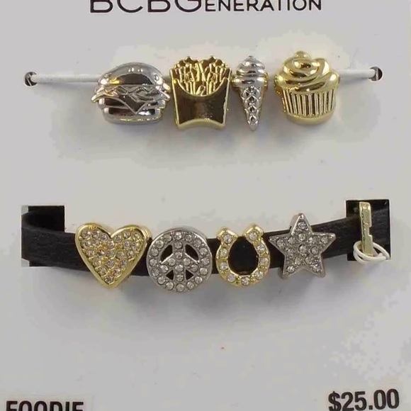 Bcbg bcbgeneration bracelet RETIRED hamburger horseshoe cupcake fries charm # - Picture 1 of 4